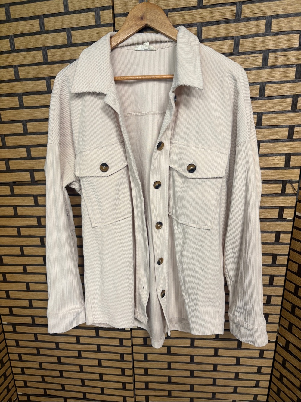 Eesome Tan Corded Shacket Size Small
